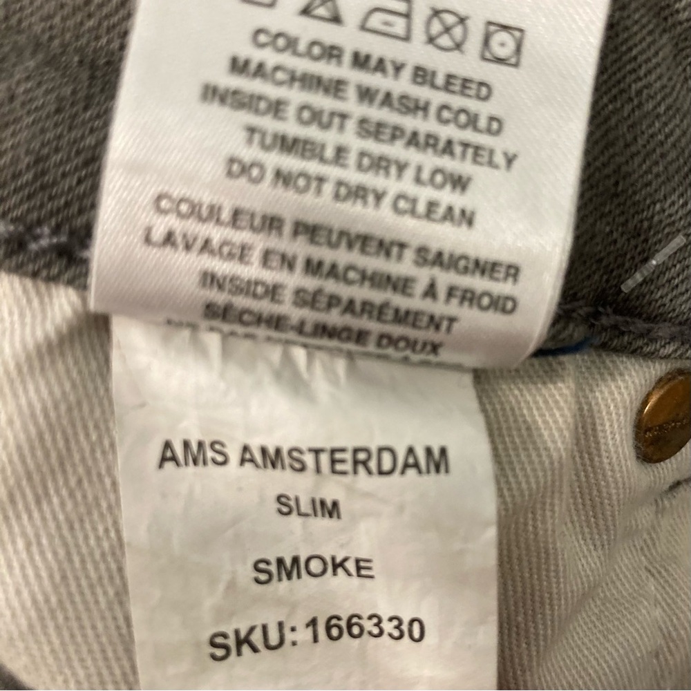 Men’s Warp + Weft Grey Denim Jeans AMS Amsterdam Slim 30 x 30 - Picture 13 of 14